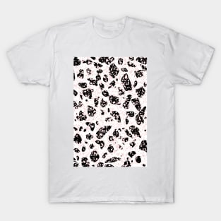 Tripple Terrazzo - Rose Pink Black  White Modern Speckle Pattern T-Shirt